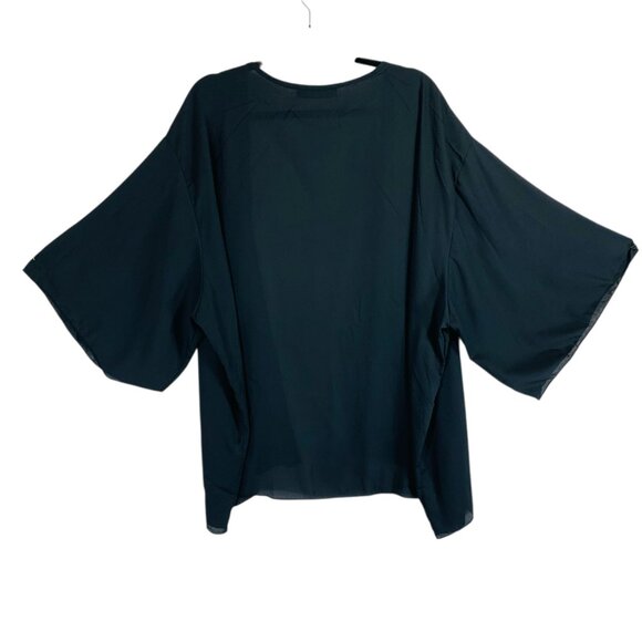 plus size sheer chiffon  black shrug bolero open front size 5X Zanzea - Picture 10 of 16